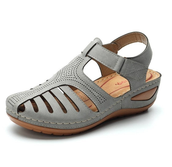 Orthopedic Leather Sandals for Women - Foot Pain Relief, Improved Posture, Adjustable Straps, Comfortable Fit