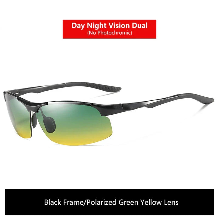 Sunglasses Photochromic Polarized UV400 Rimless Driving Glasses, Day Night Vision, Lightweight Frame VT2173