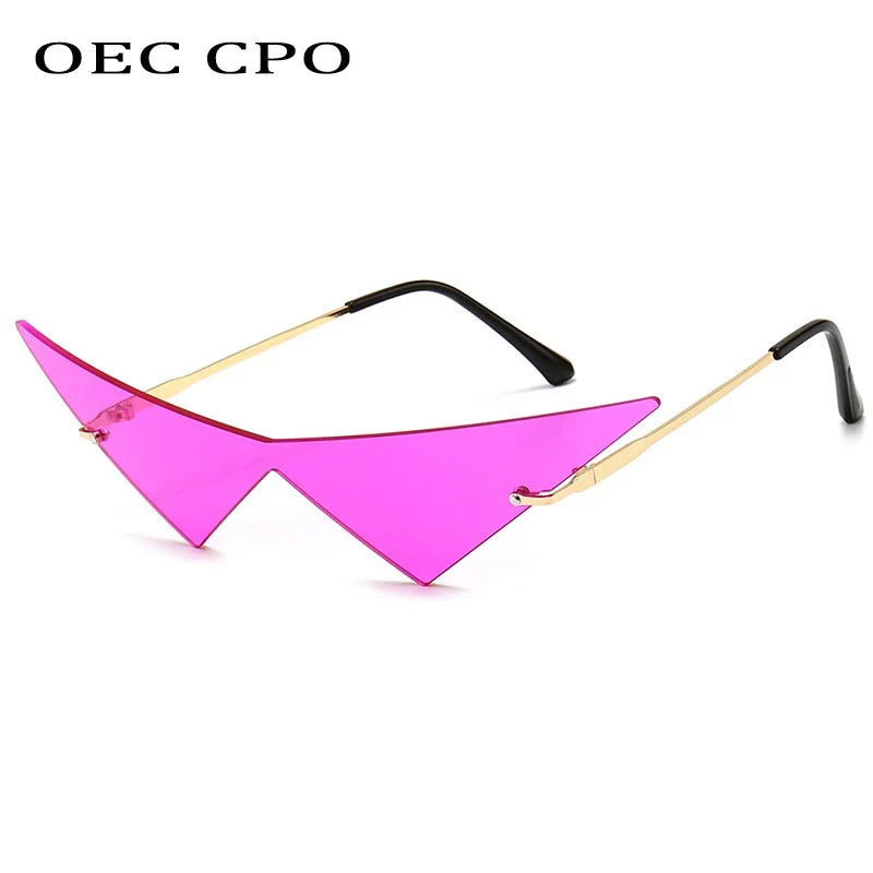 Cat Eye Sunglasses Rimless Oversized Triangle Frame Summer 2026 Trend UV400 Protection