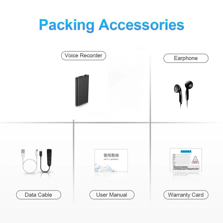 Voice Recorder Ultra Thin Mini Digital Dictaphone Compact