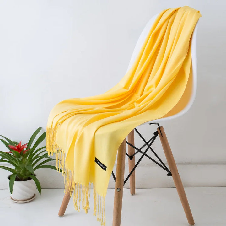 Warm Cozy Women Scarf - Long Fringe, Cashmere, Winter