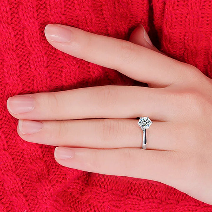 Engagement Ring Sterling Silver Solitaire Ring Austrian Crystal Fall 2026 Timeless Sparkle Gift Idea