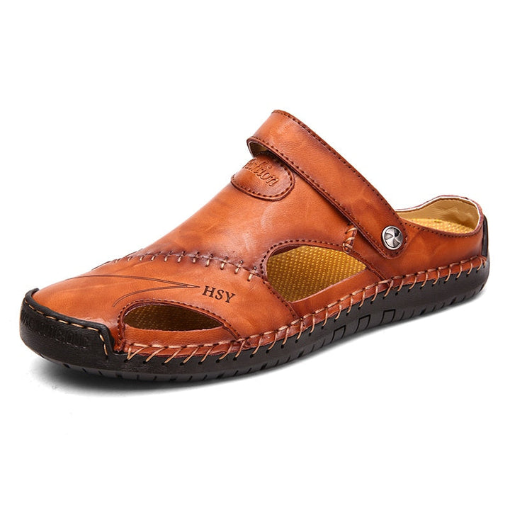 Comfortable Orthopedic Sandals with Non-Slip Rubber Sole and Breathable Mesh Upper, Closed Toe Gladiator Design