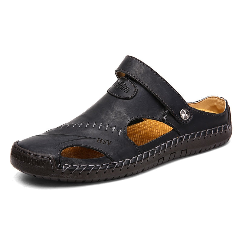 Comfortable Orthopedic Sandals with Non-Slip Rubber Sole and Breathable Mesh Upper, Closed Toe Gladiator Design
