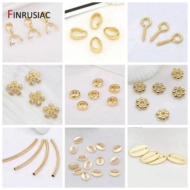 14K Gold Plated Brass Jewelry Ring Connectors Pack 10Pc