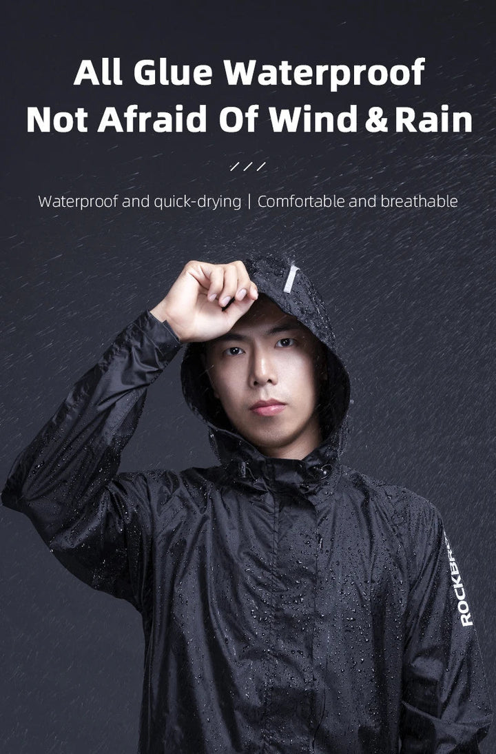 Waterproof Mens Cycling Jacket - Hooded, Nylon, For Rain