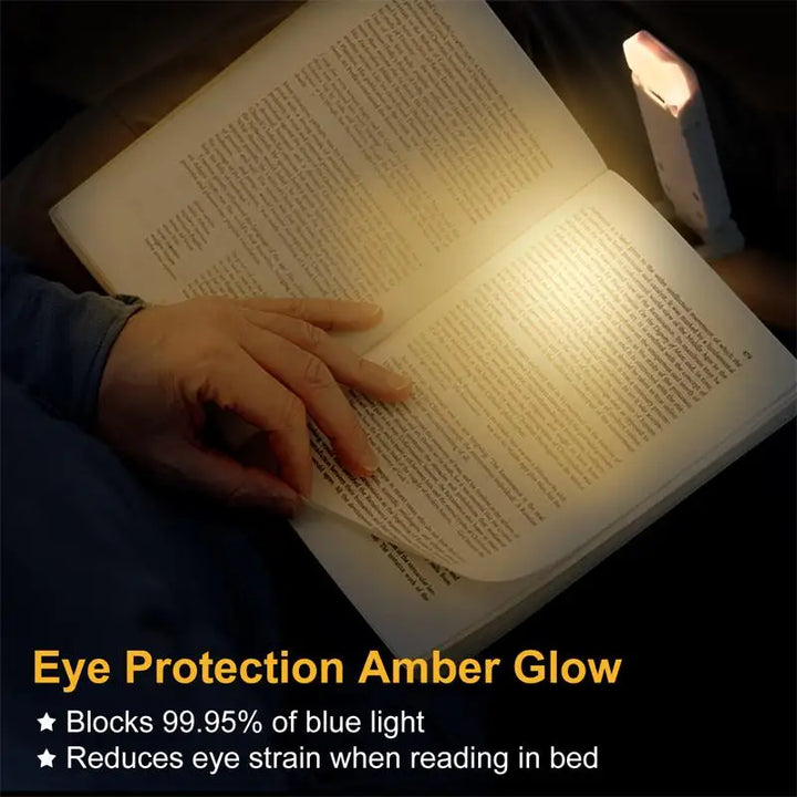 Mini LED Clip Book Light - USB Rechargeable, Brightness Adjustable Eye Protection Bookmark for Night Reading