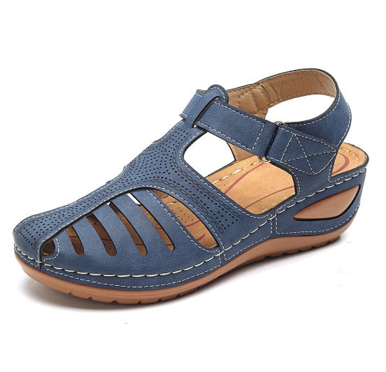 Orthopedic Leather Sandals for Women - Foot Pain Relief, Improved Posture, Adjustable Straps, Comfortable Fit