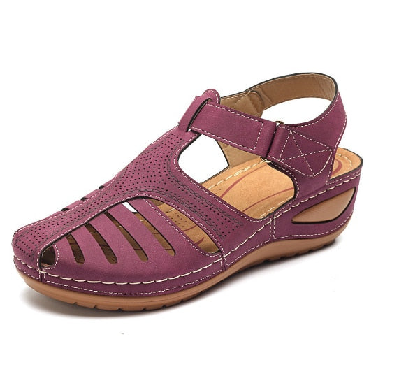Orthopedic Leather Sandals for Women - Foot Pain Relief, Improved Posture, Adjustable Straps, Comfortable Fit