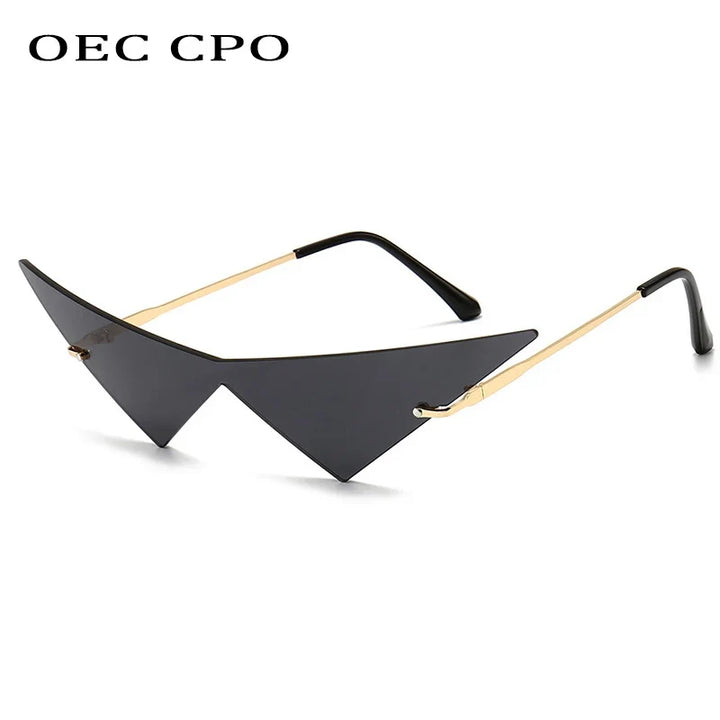 Cat Eye Sunglasses Rimless Oversized Triangle Frame Summer 2026 Trend UV400 Protection