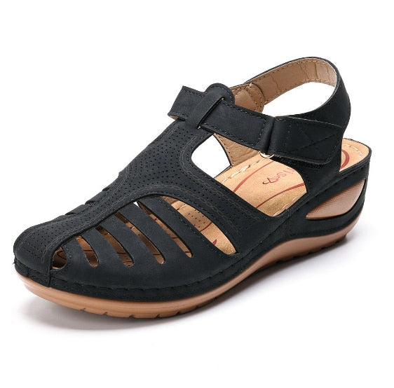 Orthopedic Leather Sandals for Women - Foot Pain Relief, Improved Posture, Adjustable Straps, Comfortable Fit