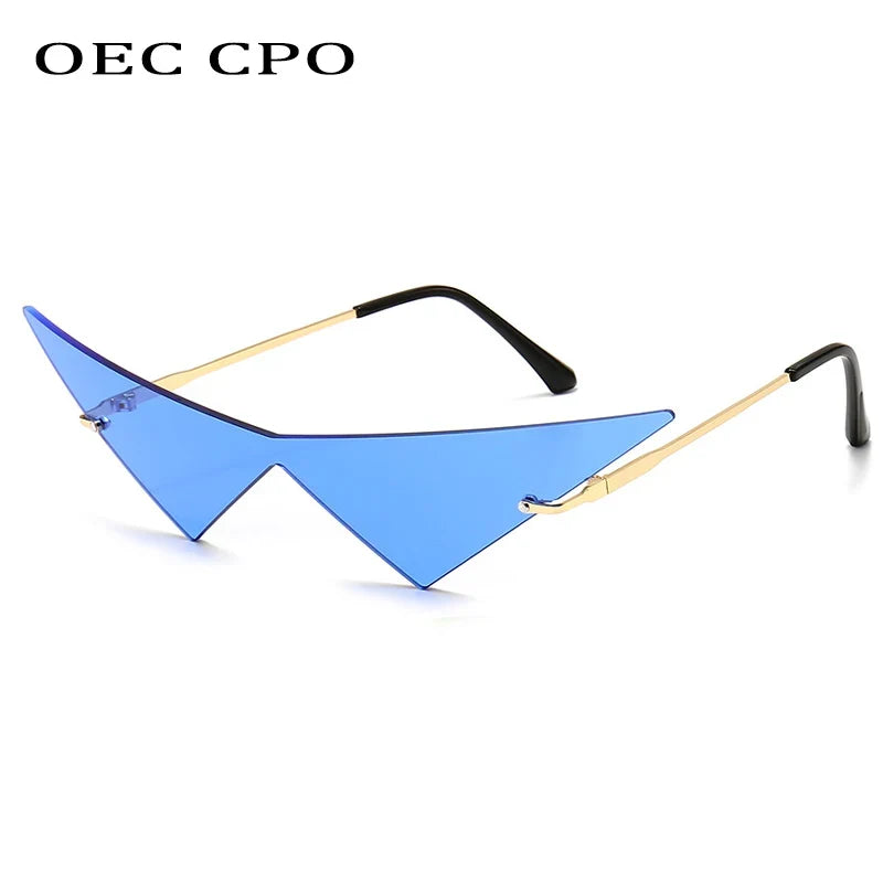 Cat Eye Sunglasses Rimless Oversized Triangle Frame Summer 2026 Trend UV400 Protection
