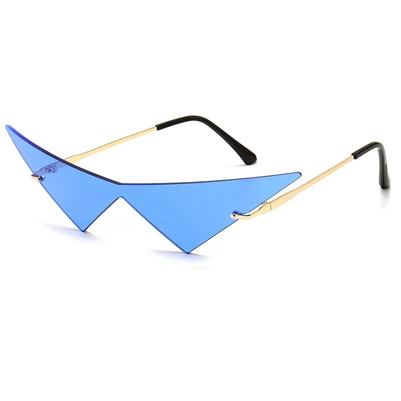 Cat Eye Sunglasses Rimless Oversized Triangle Frame Summer 2026 Trend UV400 Protection