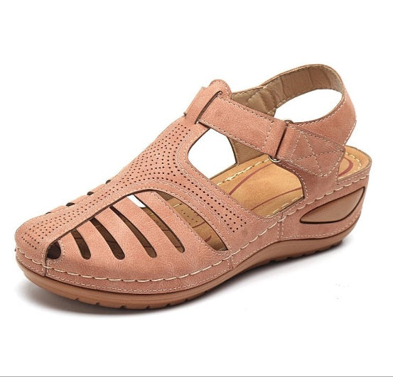 Orthopedic Leather Sandals for Women - Foot Pain Relief, Improved Posture, Adjustable Straps, Comfortable Fit