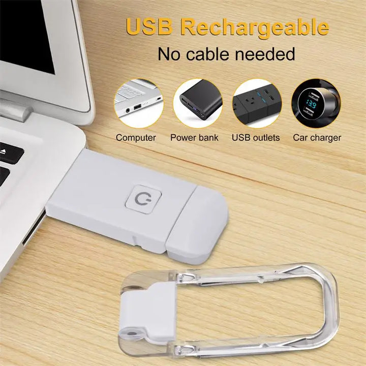 Mini LED Clip Book Light - USB Rechargeable, Brightness Adjustable Eye Protection Bookmark for Night Reading