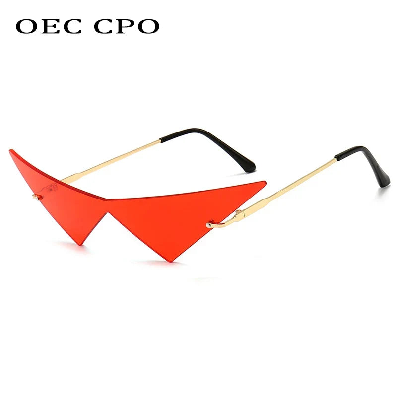 Cat Eye Sunglasses Rimless Oversized Triangle Frame Summer 2026 Trend UV400 Protection