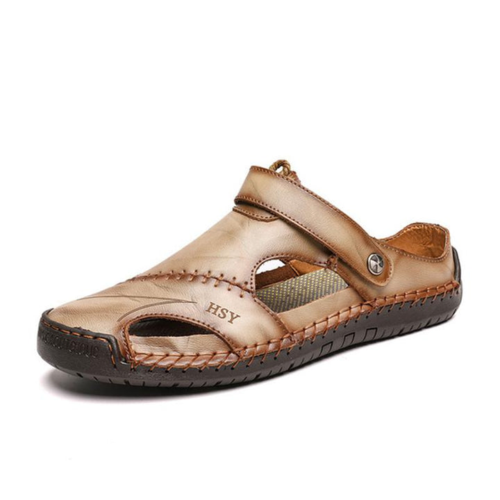 Comfortable Orthopedic Sandals with Non-Slip Rubber Sole and Breathable Mesh Upper, Closed Toe Gladiator Design