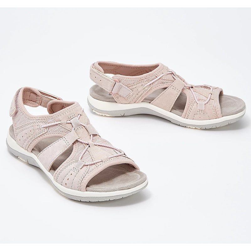 Comfortable Open Toe Sandals for Women with 3-Point Support and Shock Absorption, Ideal for Daily Wear and Pain Relief