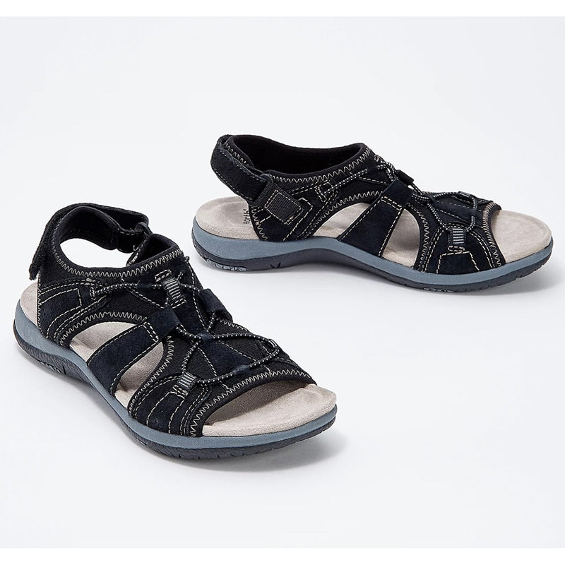 Comfortable Open Toe Sandals for Women with 3-Point Support and Shock Absorption, Ideal for Daily Wear and Pain Relief