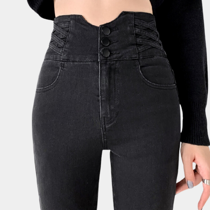 High-Waisted &amp; Fitted women’s jeans – classic design, durable fabric, for everyday wear