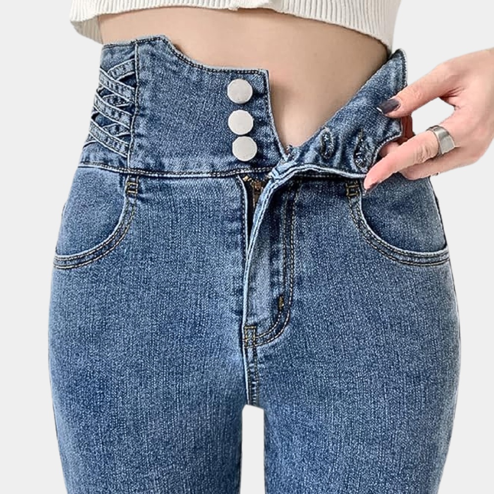 High-Waisted &amp; Fitted women’s jeans – classic design, durable fabric, for everyday wear