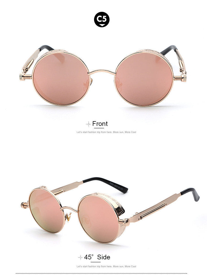 Premium men’s sunglasses – retro round design, acetate, for stylish occasions