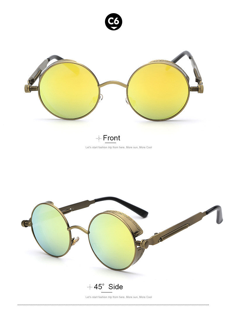 Premium men’s sunglasses – retro round design, acetate, for stylish occasions