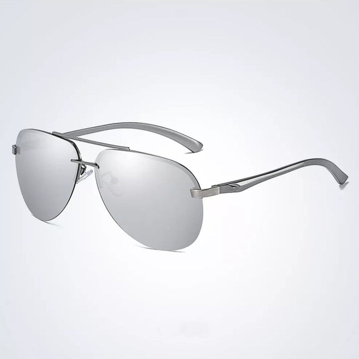 Lightweight unisex polarized sunglasses – mirrored lenses, metallic frame, for summer outings