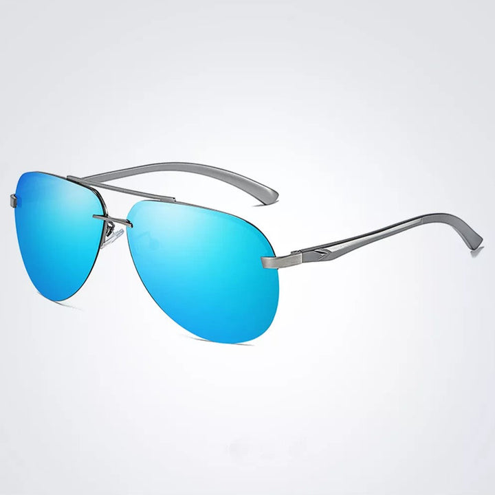 Lightweight unisex polarized sunglasses – mirrored lenses, metallic frame, for summer outings