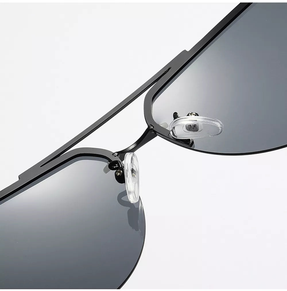Lightweight unisex polarized sunglasses – mirrored lenses, metallic frame, for summer outings