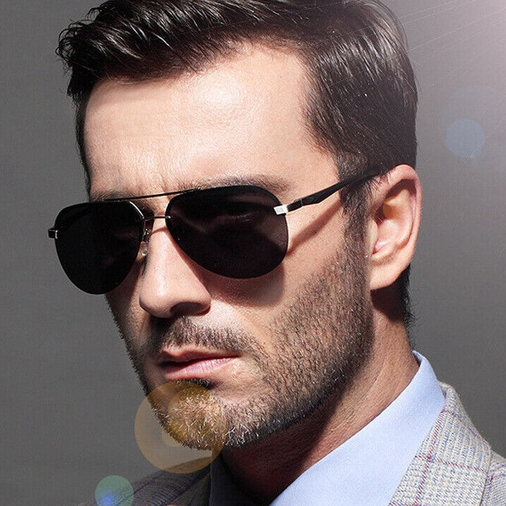 Lightweight unisex polarized sunglasses – mirrored lenses, metallic frame, for summer outings