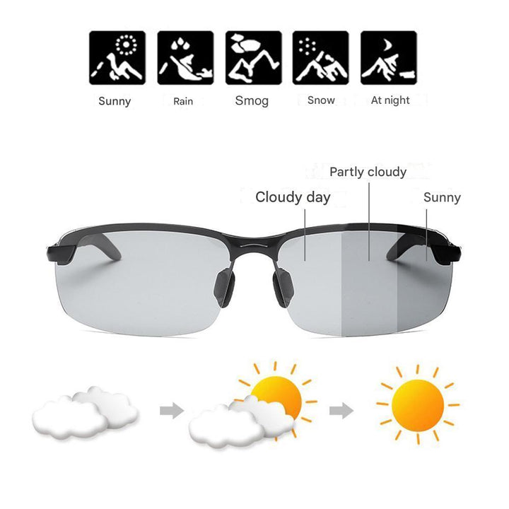Lightweight unisex polarized sunglasses – flexible design, metal frame, for day and night
