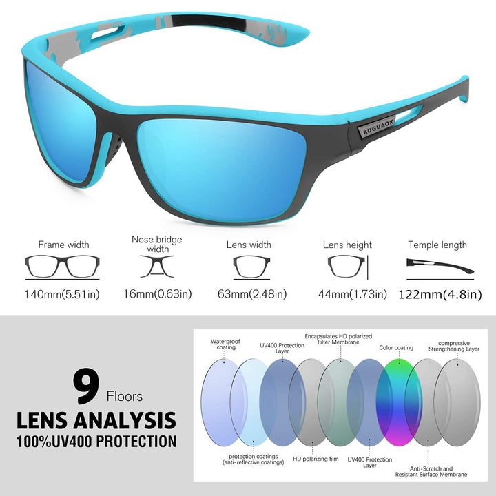 Lightweight unisex outdoor sports sunglasses – polarized TAC lens, scratch-resistant, for active recreation