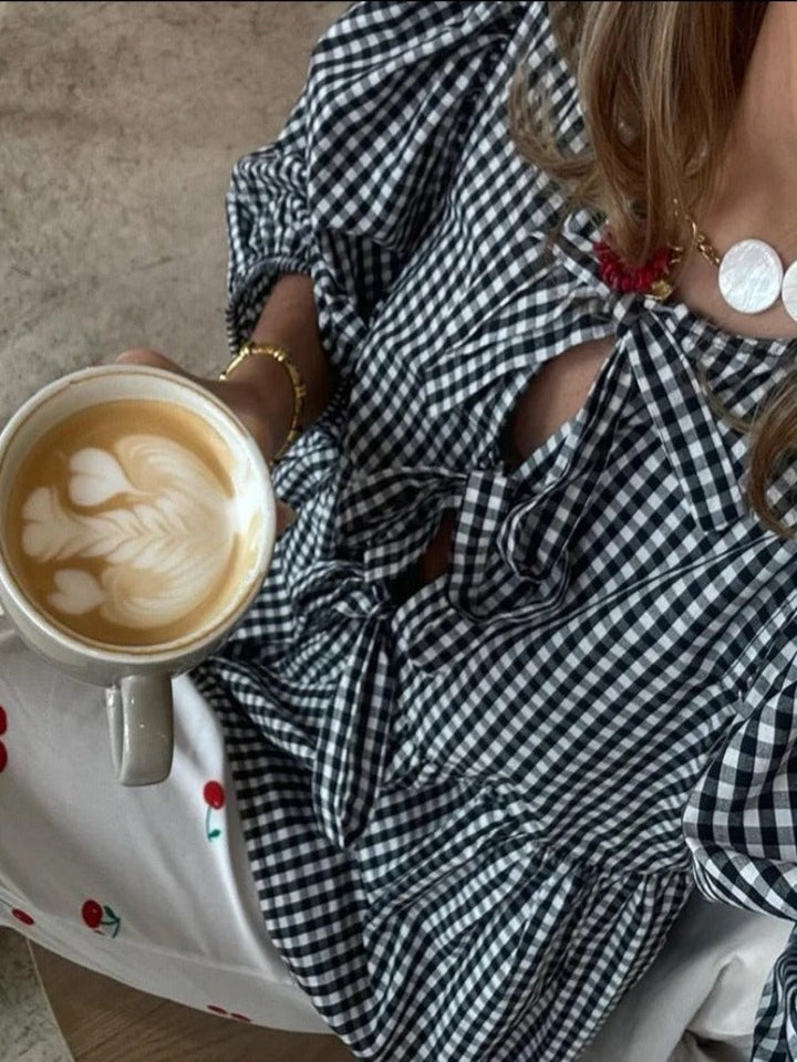 Striped Puff Sleeve Women&