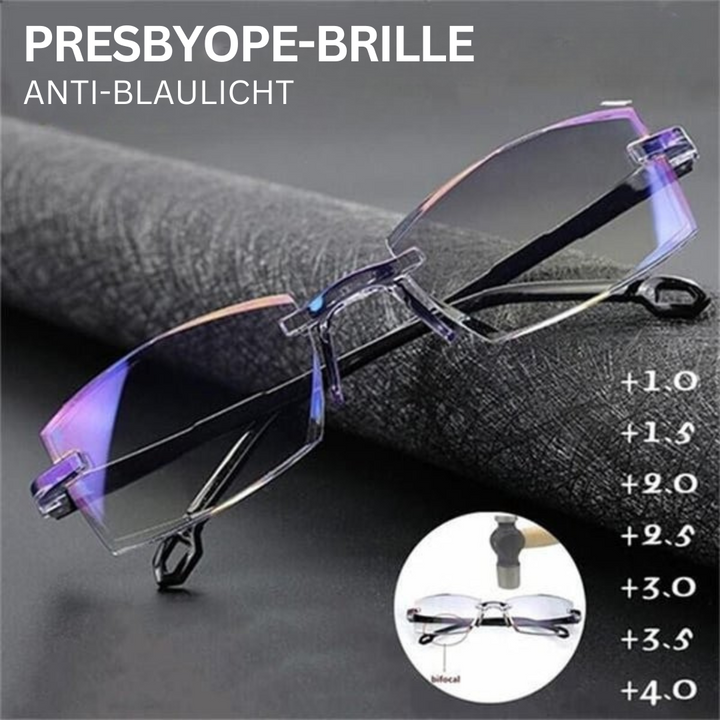 Lightweight women’s multifocal glasses – blue light filter, sleek design, for screen work