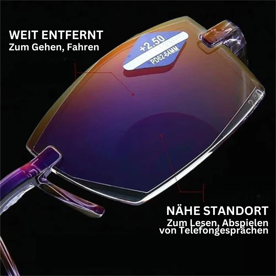Lightweight women’s multifocal glasses – blue light filter, sleek design, for screen work