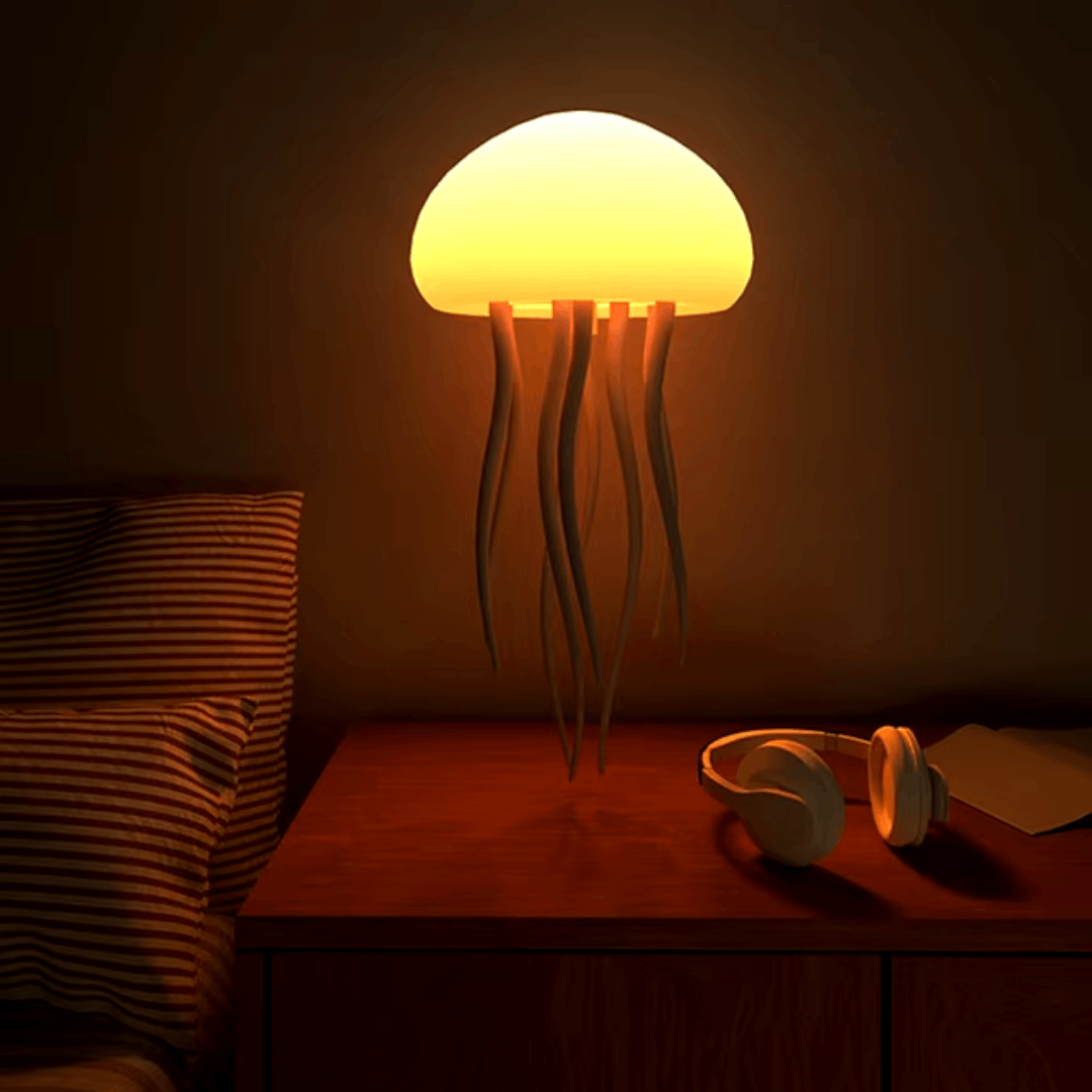 LED Jellyfish Lamp – colour-Changing RGB Voice-Activated Night Light