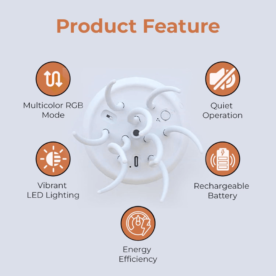LED Jellyfish Lamp – colour-Changing RGB Voice-Activated Night Light