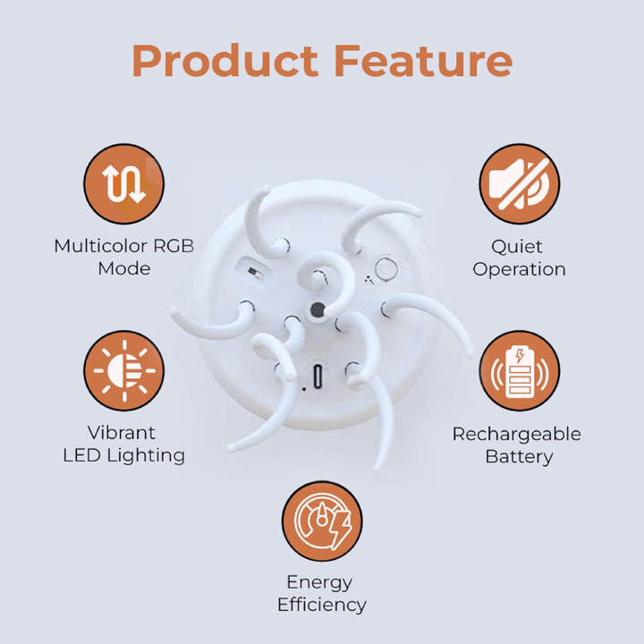 LED Jellyfish Lamp – colour-Changing RGB Voice-Activated Night Light