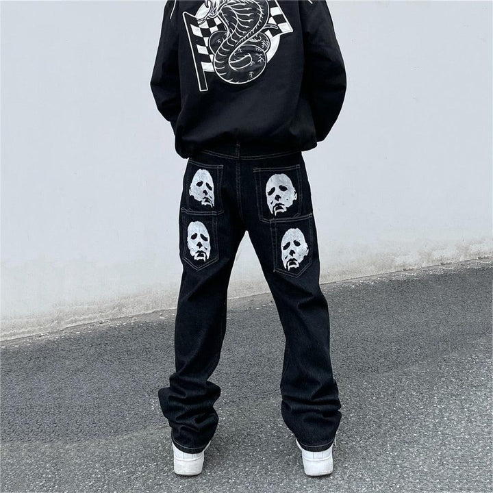 High-Waisted Baggy Jeans for Women, Relaxed Fit Y2K Denim, Casual Wide Leg Design in Light Blue, Dark Blue, Black