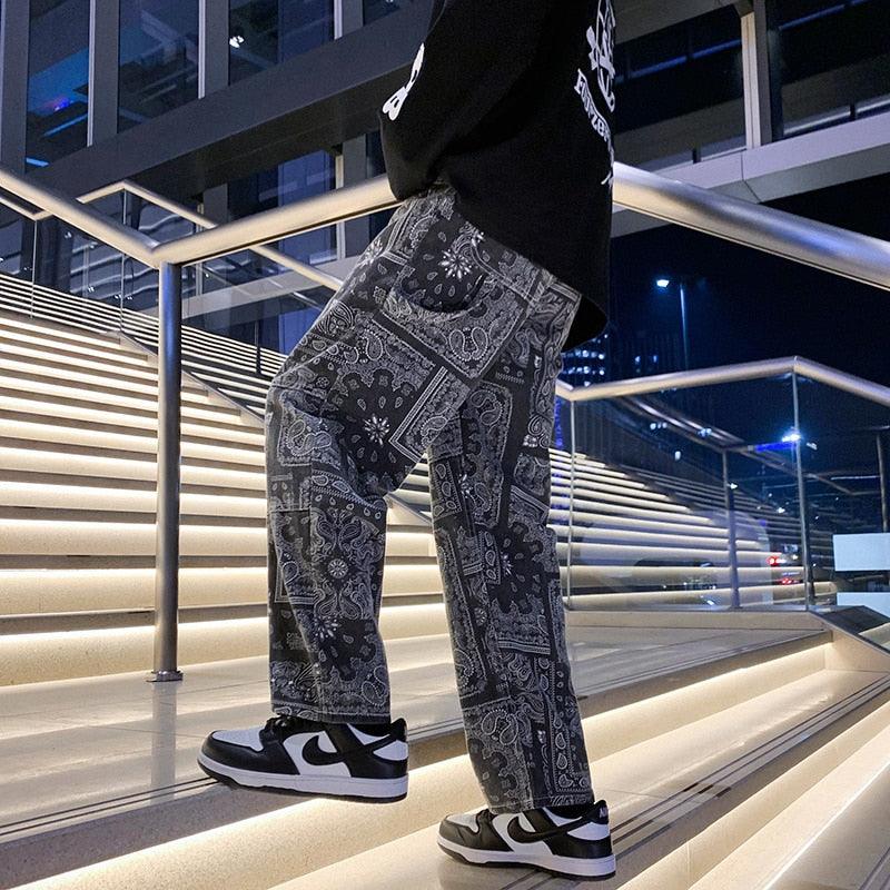 Bandana Jeans with Unique Prints for Stylish Urban Wear, Comfortable Fit, High-Quality Denim