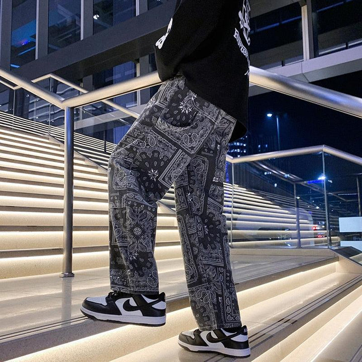 Bandana Jeans with Unique Prints for Stylish Urban Wear, Comfortable Fit, High-Quality Denim