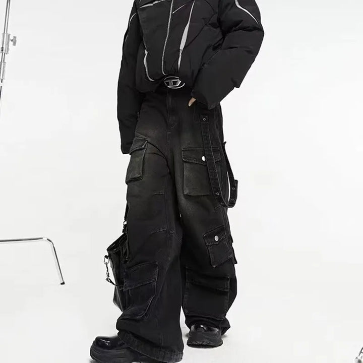 Black Denim Jeans with Fitted Cut for Gothic Style and Flattering Fit, Comfortable Casual Wear