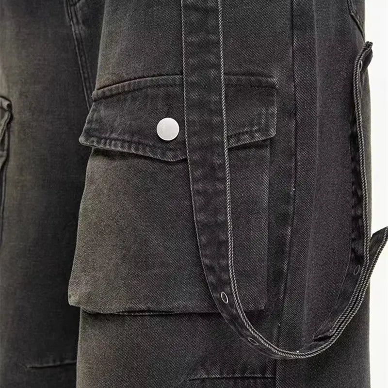 Black Denim Jeans with Fitted Cut for Gothic Style and Flattering Fit, Comfortable Casual Wear