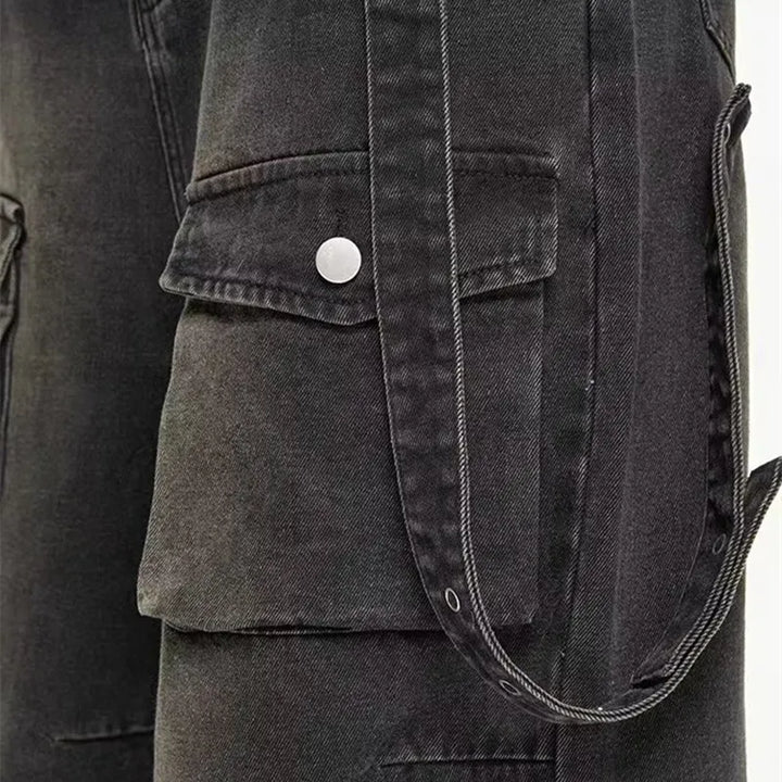 Black Denim Jeans with Fitted Cut for Gothic Style and Flattering Fit, Comfortable Casual Wear