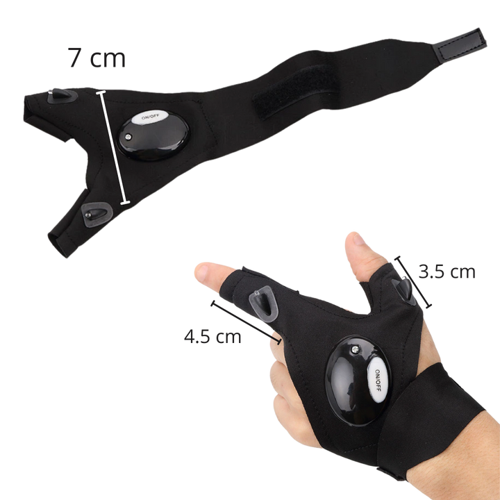 LED Gloves With Waterproof Lights - Battery Powered, Comfortable for Camping and Repairs
