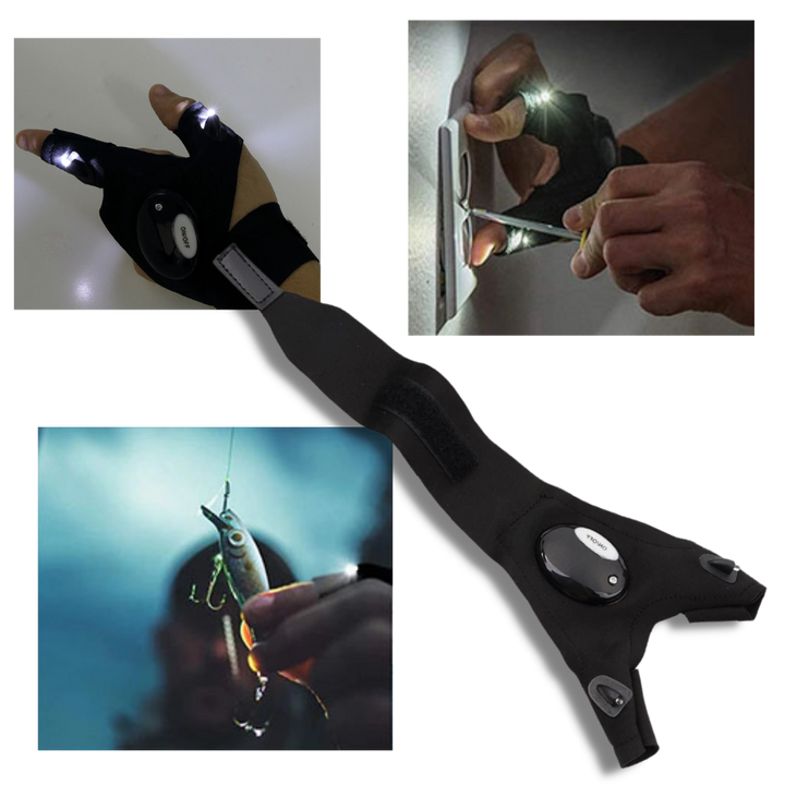 LED Gloves With Waterproof Lights - Battery Powered, Comfortable for Camping and Repairs