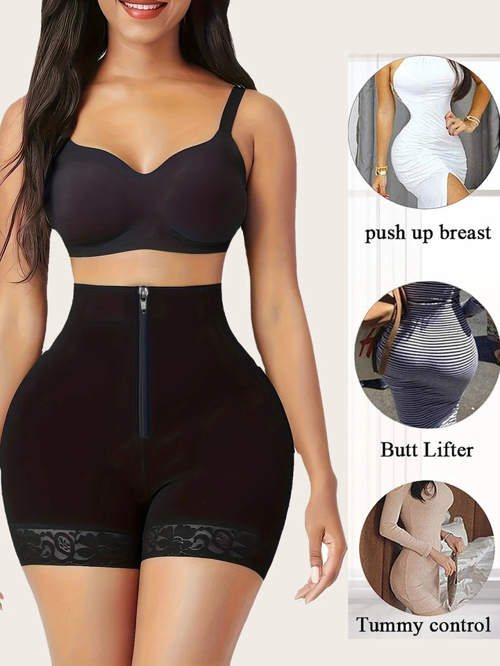 Lace Trim Sculpting Panties with Butt Lifting Design for Comfort and Breathability