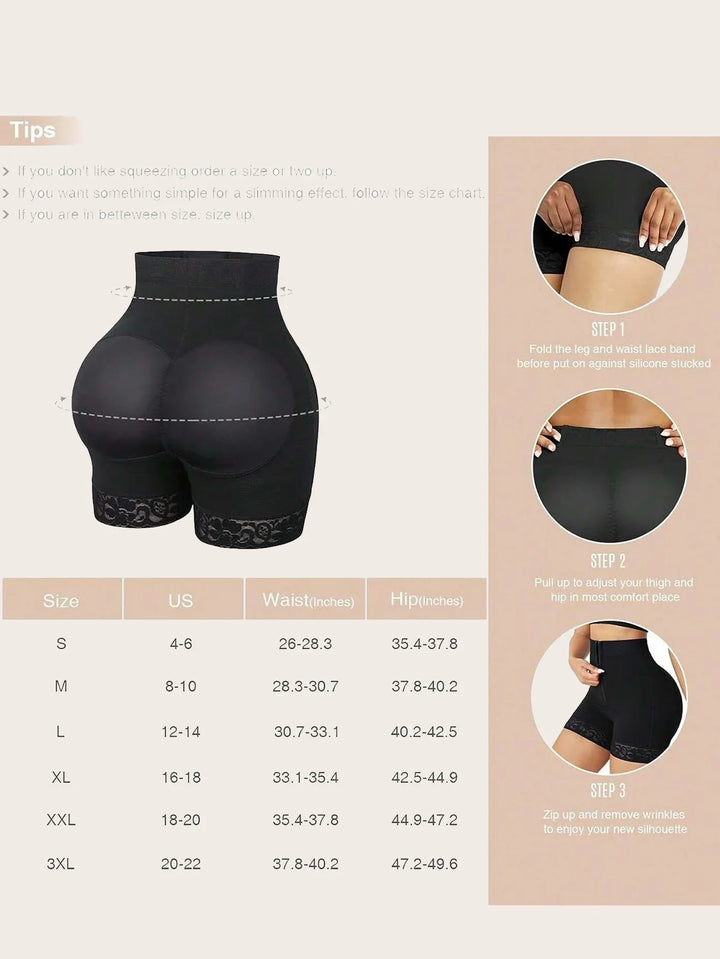 Lace Trim Sculpting Panties with Butt Lifting Design for Comfort and Breathability