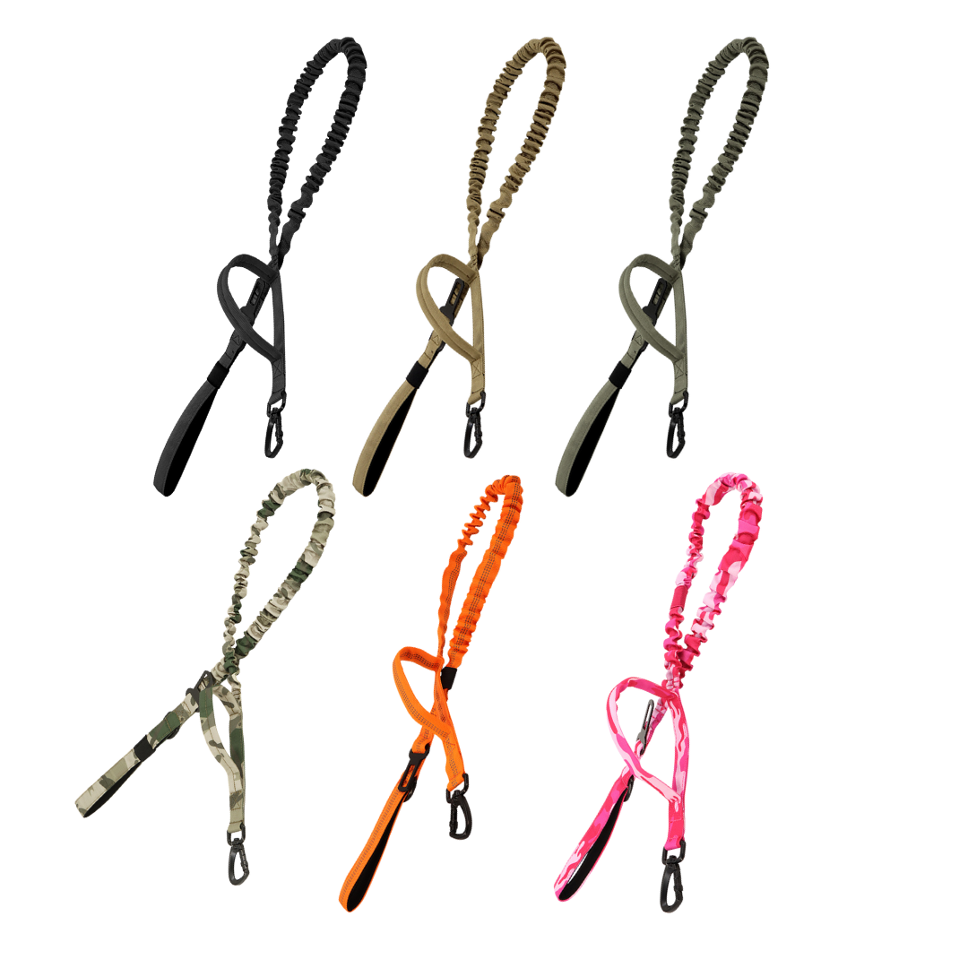 Dog Leash Tactical Fall 2025 Double-Handle Padded Bungee Center 69-Inch Extendable With Seatbelt Attachment